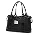Travel Weekender Bag For Women Men Large, Black Duffle Bag, Overnight Shoulder Bag, NICE COM SUPPLY, Fit 15.10 laptop with Dry Wet Pocket