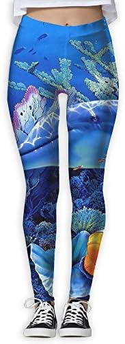 Womens Fashion Underwater Tropical Fish Quick Dry Yoga Leggings Pants Jogger Capri