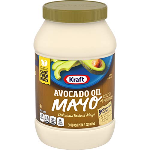 KRAFT MAYO AVOCADO OIL REDUCED FAT MAYONNAISE JAR, 30 OUNCE