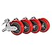 OrangeA Scaffolding Casters 8 X 2 Inch Scaffolding Polyurethane Wheel Set of 4 Scaffolding Caster Plastic Core PU Wheel Brake Lock Heavy Duty