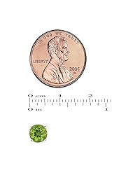 Solid 14k White Gold Gemstone Stud Earrings, 6mm Round each