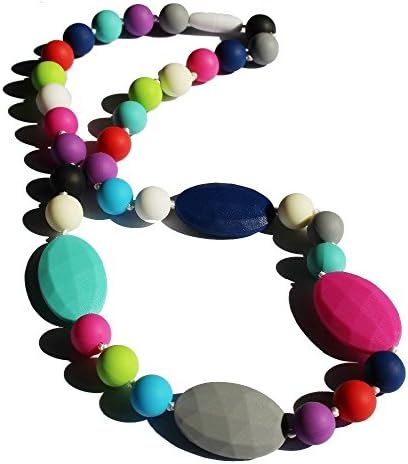 Baby and Mommy Beads Food Silicone Teething Necklace,BPA-free 100% Grade Nursing Rainbow Beads Teether Giraffe