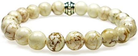 The Magic Is In You Magnesite 8mm Round Genuine Crystal Gemstone Beaded Bracelet on Elastic Cord
