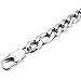 Naivo Men's Stainless Steel Bracelet Link Wrist Curb Silver Tone