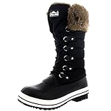 Womens Nylon Fur Cuff Side Zip Waterproof Rain Ski Snow Boots
