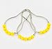 DOTZ Yellow Roller Shower Curtain Rings | Nickel-Plated Stainless Steel Hooks with Easy Glide Roller Balls | Durable and Polished, Won't Snag or Tear | Set of 12