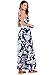 Ayliss Women's Halter Strap Maxi Dress Navy Blue with White Flower Elegant Dress,M