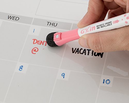 TWIN PACK Magnetic Dry Erase Whiteboard Monthly Calendar Planner – To Do, Grocery List, Organizer, Meal Plan, Chores – Kitchen Fridge Office - 4 Fine Tip Markers, 12 Month and 10 Task List Magnets - Thumbnail 3