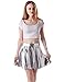 HDE Plus Size Shiny Liquid Skater Skirt Flared Metallic Wet Look Pleated Skirt (2X, Silver)