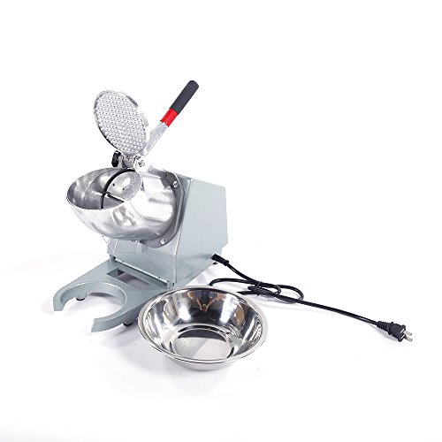 Olymstore Portable Electric Ice Shaver, Commercial Industrial Quality Crushed Ice Maker Stainless Steel Blade Snow Cone Maker Shaving Crusher Machine, 65 kg Per Hour - Single Blade Silver
