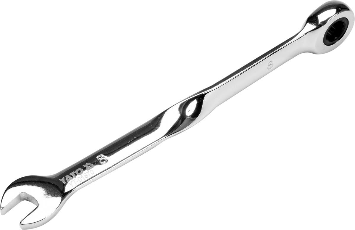 Yato YT-01870 Combination Ratchet Spanner, Twisted Construction, Size 8mm