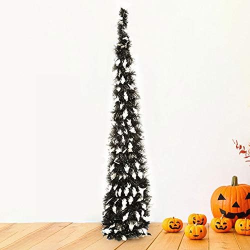 Yayoshow Collapsible Christmas Tree Tinsel Sequins Artificial Christmas Pine Trees Easy Assembly Reusable Halloween Decoration Pop Up Tree with Stand for Home Fireplace Party Decoration 3.5ft (106CM)