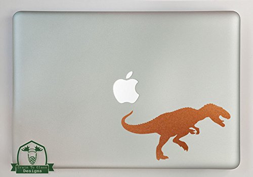 T-Rex Dinosaur Vinyl Decal Sized To Fit A 13" Laptop - Copper Metallic
