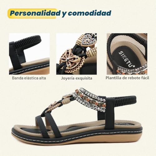 ZDQ Sandals Women Summer Flat Comfortable Bohemian Casual Sandal