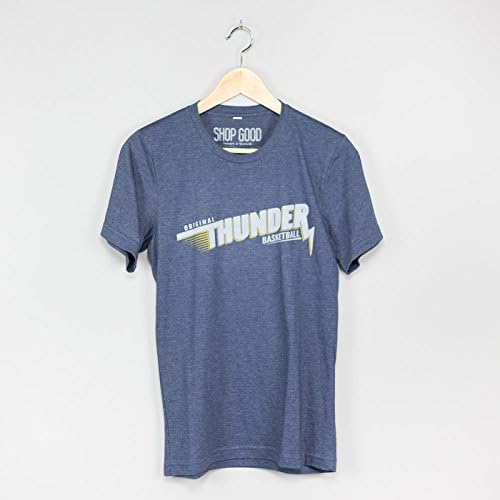Unisex Men and Women Throwback Thunder Shirt OKC Oklahoma City Adult Heather Navy by Shop Good