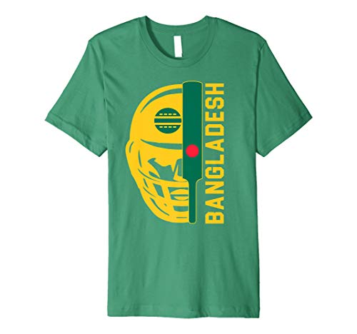 Cricket Bangladesh Fan Helmet Ball and Bat Design Premium T-Shirt