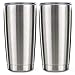 MASVIS 20oz Tumbler Double Wall Vacuum Insulated Coffee Mug Stainless Steel Coffee Cup with Lid, Travel Mug Works Great for Ice Drink, Hot Beverage (2 pack, Stainless Steel)