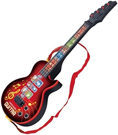Electric Guitar,Sanmersen 4 Strings Kids Music Electric Guitar Children Musical Instruments Educational Toy for Toddler (Red-2)