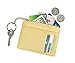 Women Slim Leather Card Case Holder Small Wallet Cute Coin Purse Girl Mini Wallet with Keychain (Yellow)