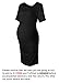 Women's Bodycon Maternity Dress Casual Short Sleeve Ruched Sides Knee Length Pregnant Dresses Black L