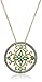 18k Yellow Gold Plated Sterling Silver Genuine Emerald and Diamond Accent Filigree Medallion Pendant, 18