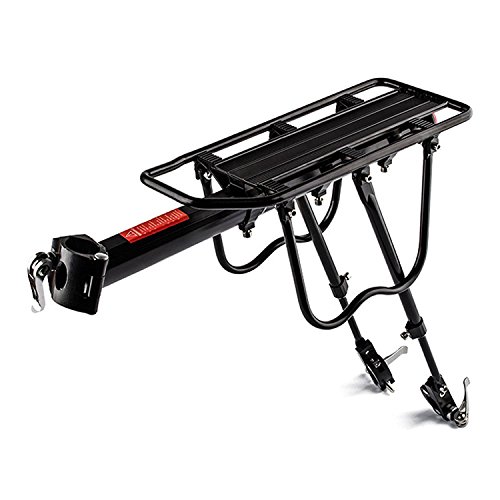 COMINGFIT Upgrade 110 Lb Capacity Aluminium Carrier Rear Bicycle Pannier Full Quick Release Rack with Reflector