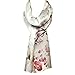 Wrapables Luxurious 100% Charmeuse Silk Long Scarf with Hand Rolled Edges, Cherry Blossoms
