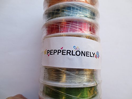 PEPPERLONELY Brand 10 Rolls 0.4mm Mixed Color Copper Jewelry Beading Wire 10M/Roll