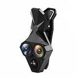 aomuman 3 in 1 Clip-on Cell Phone Camera Lens, 0.65X Wide Angle & 20X Macro & 160° Fisheye Lens for Smart phones