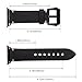 Compatible with Apple Watch Band 42mm 44mm, Genuine Leather iWatch Strap with Black Metal Clasp Buckle for Apple Watch Series 4 (44mm) Series 3 2 1(42mm) Sport Edition (Black with Black Adaptor)