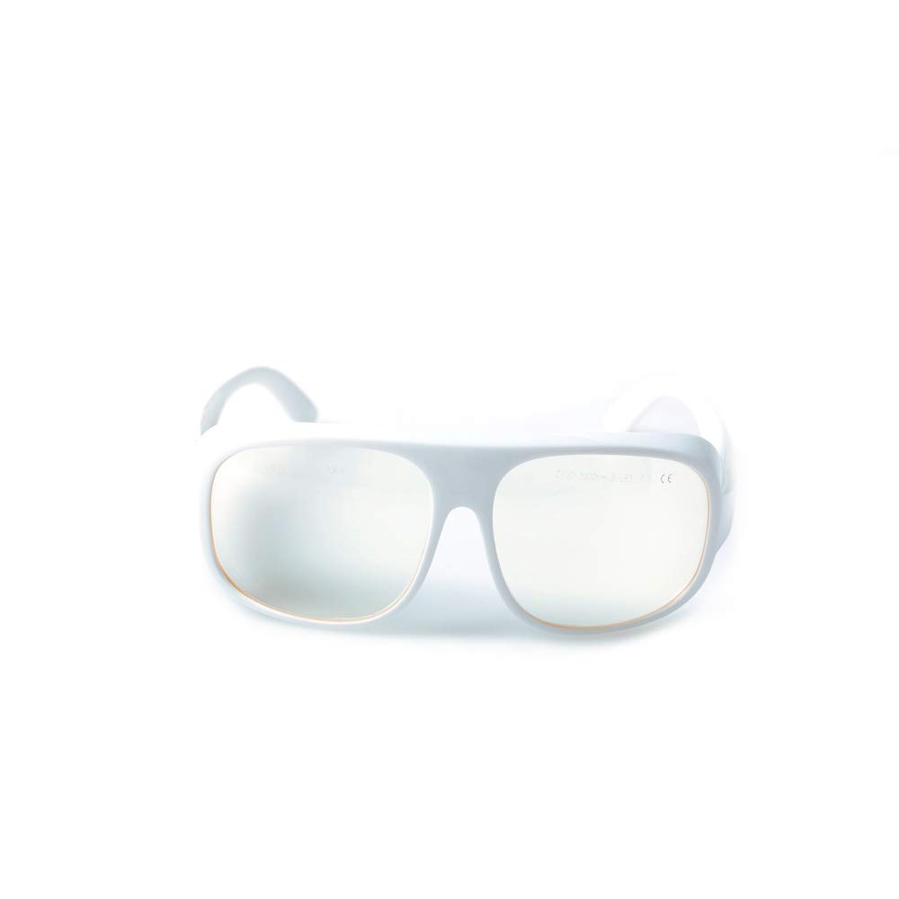 Q-BAIHE 2940nm Erbium Laser Protection Safety Glasses - Yellow, Smoked Polycarbonate Lens with UV Protection Coating - Adult Unisex Full Rim Frame - Laboratory, Medical, Outdoor Activities