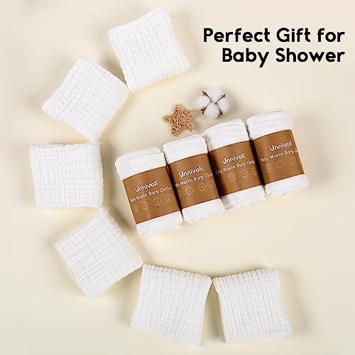 Unnivoll Muslin Burp Cloths for Baby 100 Cotton Burping Cloths for