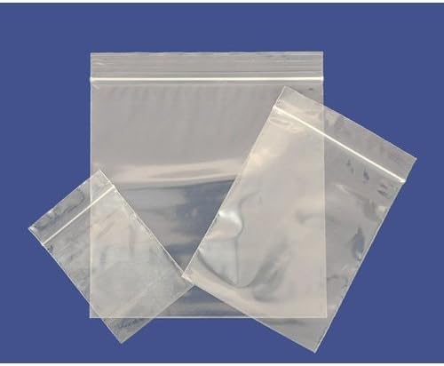 100 Plain Resealable Reusable Grip Seal Clear Poly Plastic Storage Bags - Suitable for Auto Parts and Domestic Use