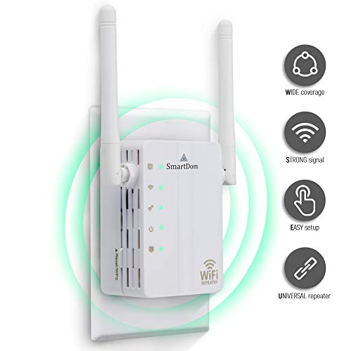 SmartDom WiFi Range Extender 2.4 GHz Wireless Signal Booster, 300Mbps WiFi Repeater Router and Mini AP Access Point with Double External Antennas Price