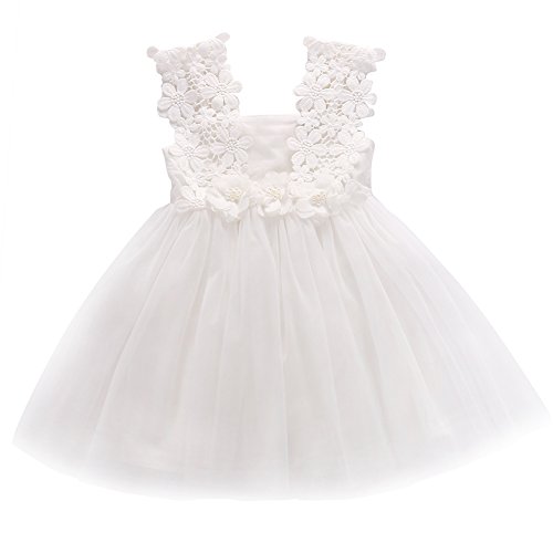 UPC 736362445615, Elegant Feast Baby Girls Princess Lace Flower Tulle Tutu Gown Formal Party Dress (5-6 Years, White)