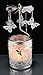 Butterfly Candle Holder - Silver Metal Rotating Spinning Butterflies with Flowers and Bees - Spinning Swedish Design - Measures 6.25