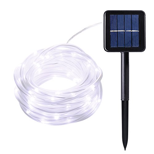 Icicle Solar Rope Lights, 33ft 100 LED Waterproof Outdoor Decoration Lighting for Indoor/Outdoor, Patio, Lawn, Garden, Christmas, and Holiday Festivals (Cool White) Icicle Solar Rope Lights, 33ft 100 LED Waterproof Outdoor Decoration Lighting for Indoor/Outdoor, Patio, Lawn, Garden, Christmas, and Holiday Festivals (Cool White)