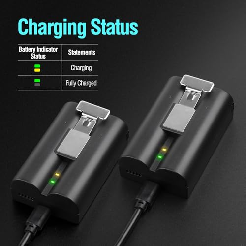 ENEGON 2 Batteries and USB Charger for Ring Video Doorbell, 3.65 V 6500 mAh Li-ion Battery Compatible with Ring Video Doorbell 2/3/4/Plus, Spotlight Cam Battery, Stick Up Cam (2nd/3rd Gen)
