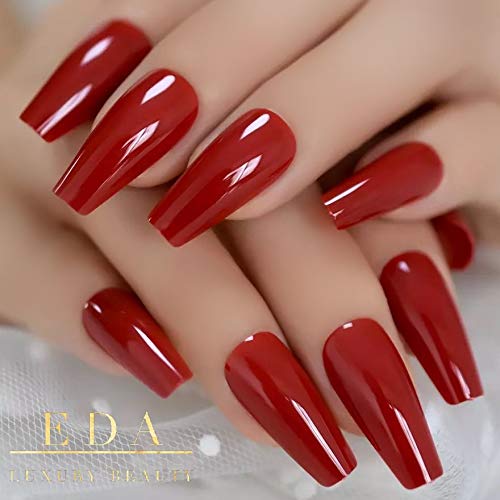 EDA LUXURY BEAUTY RED GLAMOROUS DESIGN Full Cover Press On Gel Glitter Artificial Nail Tips Shiny Acrylic Elegant False Nails Extra Long Ballerina Ballet Coffin Square Super Fashion Fake Nails 4 EDA LUXURY BEAUTY RED GLAMOROUS DESIGN Full Cover Press On Gel Glitter Artificial Nail Tips Shiny Acrylic Elegant False Nails Extra Long Ballerina Ballet Coffin Square Super Fashion Fake Nails