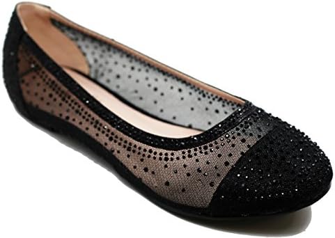 Walstar Women's Shoe Mesh Glitter Comfort Ballet Flat