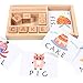 WAQIAGO Educational Learning Matching Letter Toys, Wooden Develops Alphabet Words Spelling Letter Block for Girls Boys Gift (30pcs Cards Double-Side)