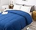 Down Alternative Comforter King Size,Light Weight Fluffy and Soft for All Season,Quilted Duvet Insert with Corner TabKing, Navy/Grey