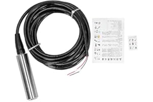 Liquid Level Transmitter 5m Cable Water Level Sensor Detector Pressure Transmitter for Water Gas Oil 1232VDC 420mA(0-2m)