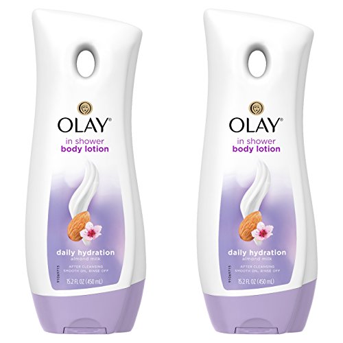 OLAY In Shower Lotion Daily Hydration Almond Milk 15.2 oz ( Pack of 2)