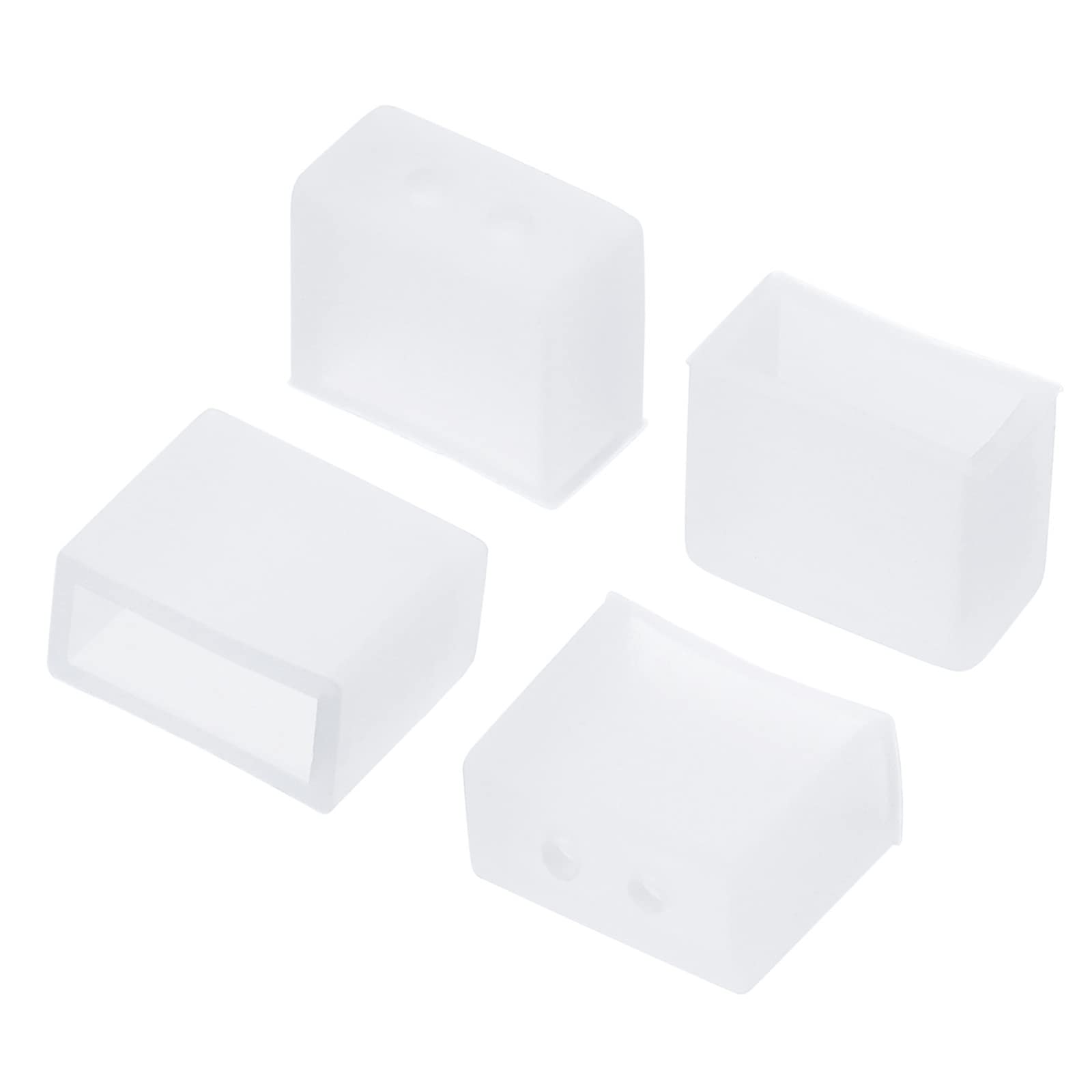 PATIKIL Silicone End Cap Plug Cover with 2 Hole, 120 Pack Fit 3528/2835/3014 8mm Wide LED Tube Strip, Clear