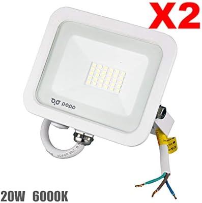 Popp PACK 2 Floodlight Led Foco Proyector Led para Exterior ...