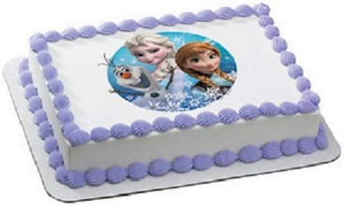 Frozen Olaf Anna And Elsa Edible Icing Image Cake Decoration