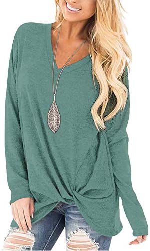 SAMPEEL Women's Casual V Neck T Shirts Twist Knot Tunics Tops 2 SAMPEEL Women's Casual V Neck T Shirts Twist Knot Tunics Tops