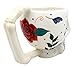 Atlantic Collectibles White Tribal Day of The Dead Red Rose Sugar Skull Drink Coffee Mug Cup Ceramic 6.25