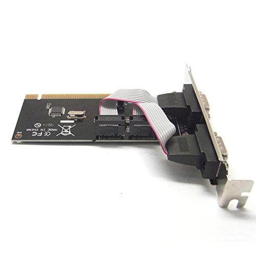 Sienoc 2 Dual RS-232 RS232 DB9 9 Pin Serial Port to PCI I/O Controller Card Adapter with WCH351 Chipset